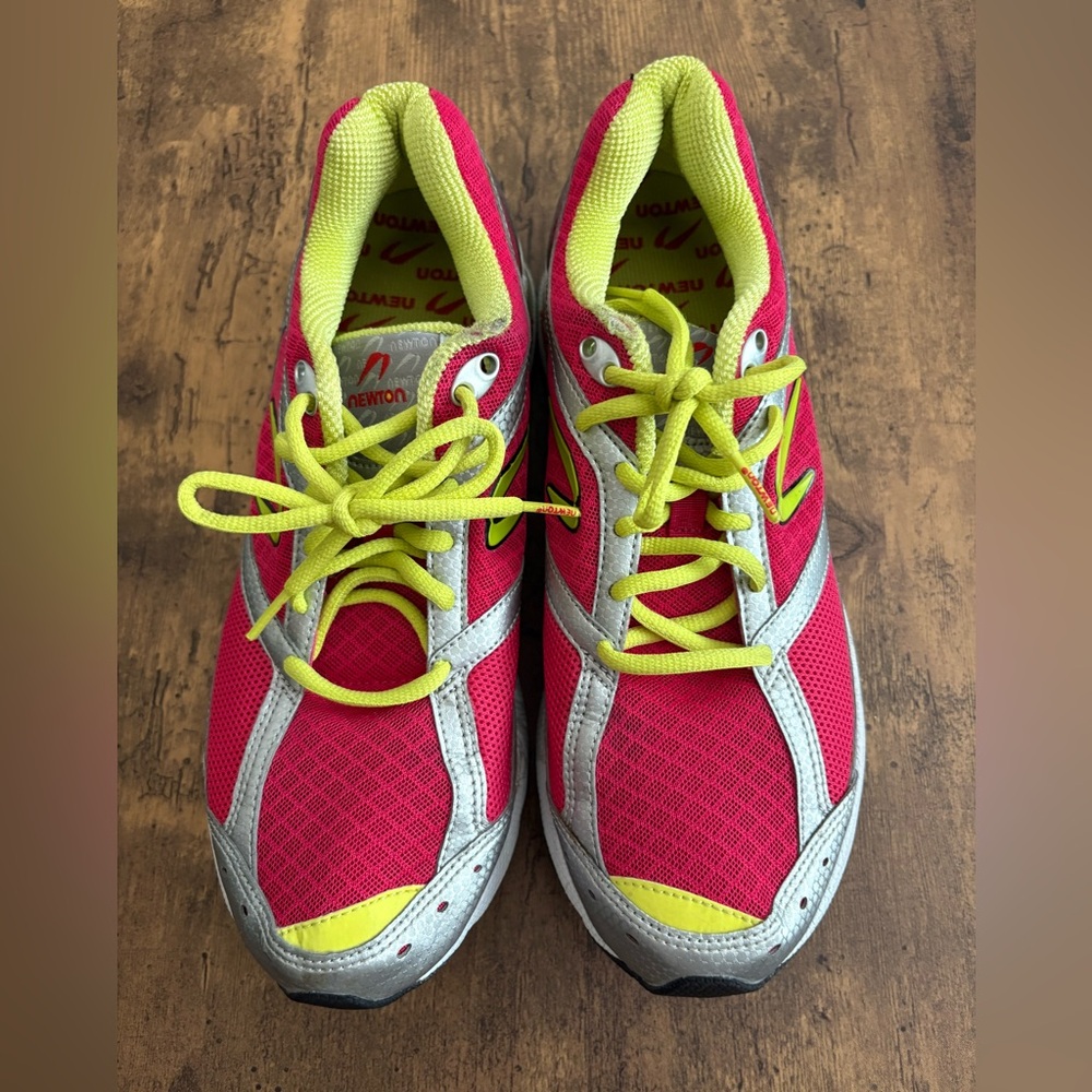 Newton Kids Sneakers - Pink, Yellow, and Silver